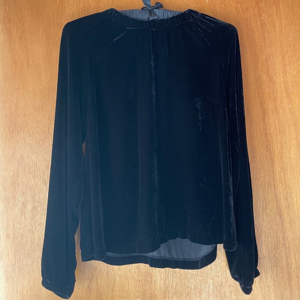 Bella Dahl Black Velvet Raglan Sleeve Blouse - Size S